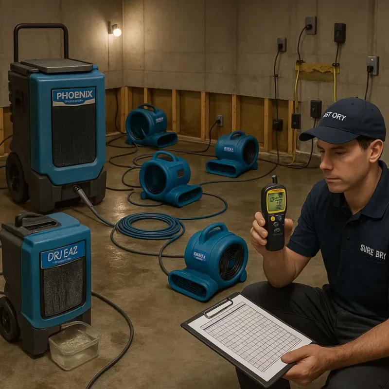 Structural Drying and Dehumidification process in Edina, MO